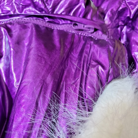 Women's Puffer Waterproof Snow Suit Faux Fur Hood Hood SZ XL NWOT Zip Legs Belt - Picture 7 of 8